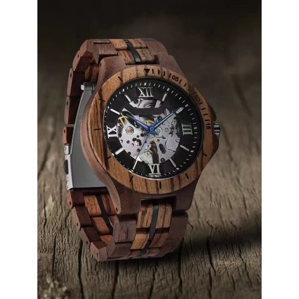 Automatic mechanical skeleton steel watch